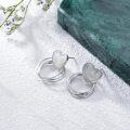wholesale Silver Heart-Shaped Stone Studs - Minimalist 925 Sterling Silver Jewelry-0-2