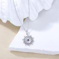 wholesale 925 Sterling Silver Lapis Lazuli Evil Eye Sun Pendant Necklaces Spiritual Protection s for Women and Men with 18+2 Chain-0-3