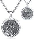 wholesale 925 Sterling Silver Saint Michael Archangel Protection Pendant Necklace for Men & Women-0-0