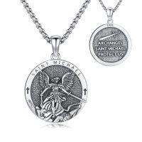 wholesale 925 Sterling Silver Saint Michael Archangel Pendant Necklace-A01-St Michael-A01-St Michael