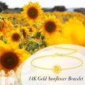 wholesale 14k Gold Sunflower Bracelet Dainty Flower Chain Jewelry For Women-0-2