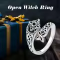 TOUPOP Sterling Silver Witches Knot Celtic Knot Ring Witch Jewelry Gift-0-4