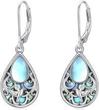 wholesale 925 Sterling Silver Abalone Shell Hummingbird Drop Dangle Earrings for Women-Hummingbird