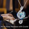 TOUPOP Sterling Silver Crystal Musical Note Necklace-0-1