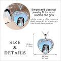 wholesale 925 Sterling Silver Heart-Shaped Penguin Love Forever Pendant Necklace - Gifts for Her-0-2