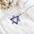 wholesale 925 Sterling Silver Star of David Pendant Blue Enamel Lucky Charm Necklace°®¶ûÀ¼ºÃÔËÊÎÆ·-0-2