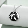 wholesale 925 Sterling Silver Yin Yang Horse Head Pendant Necklace for Women Girls s-0-1