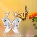wholesale 925 Sterling Silver Butterfly Wing Necklace Set for Big Sis & Lil Sis - Matching Pendant -0-4