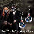 TOUPOP Sterling Silver Abalone Shell Jack And Sally Skull Earrings-0-3