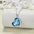 TOUPOP Sterling Silver Crystal Father Daughter Pendant Necklace Gift-0-2
