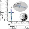 wholesale 925 Sterling Silver Cross Pendant With Blue Opal And Philippians Inscription-0-15