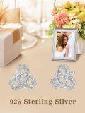 wholesale 925 Sterling Silver Celtic Knot Stud Earrings - Triquetra Design-0-5