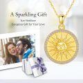 wholesale 925 Sterling Silver Gold Plated Sun Coin Necklace for Women with Birthstone Celestial Jewelry Gift-0-4
