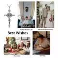 wholesale 925 Sterling Silver Crucifix Cross with St Benedict Medal Pendant Necklace Wholesale for Men Women Catholic  48cm Chain Length-0-5