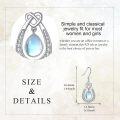 wholesale 925 Sterling Silver Teardrop Moonstone Celtic Trinity Knot Drop Earrings-0-4