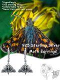wholesale 925 Sterling Silver Gothic Moth Skull Earrings for Women Halloween s-0-5