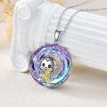 wholesale 925 Sterling Silver Monkey Pendant Necklace Wholesale With Rainbow Crystal-0-6