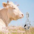 wholesale 925 Sterling Silver Black Enamel Cow Charm Bead Bracelet  for Women Girls-0-1