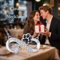 wholesale 925 Sterling Silver Cat Paw & Infinity Necklace with Elegant Gift Box for Women-0-2