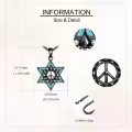 wholesale 925 Sterling Silver Turquoise Eye Star of David Pendant Necklaces Wholesale for Women Men Judaica Gift 24 Chain-0-8