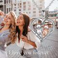 wholesale 925 Sterling Silver Double Otters in Heart Shape Pendant Necklaces for Women Girls Love You Forever Gifts-0-4