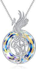 wholesale 925 Sterling Silver Round Crystal Phoenix Pendant Necklace s for Women-0-0