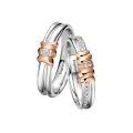 TOUPOP Sterling Silver/10k/14k/18k Moissanite Engraved Wedding Ring Set For Couples-0-0