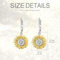 wholesale TOUPOP Sunflower Gifts Sunflower Hoop Earrings Sterling Silver Jewelry -0-3