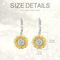 TOUPOP Sterling Silver Sunflower Hoop Earrings Jewelry Gifts-0-3