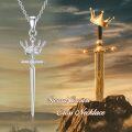 wholesale 925 Sterling Silver Crown Dragon Sword Cross Pendant Necklace for Women's Gifts-0-3