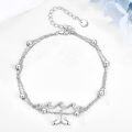 wholesale 925 Sterling Silver Whale Tail Wave Charm Anklet Jewelry for Women Girls-0-1