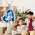 TOUPOP Sterling Silver Crystal Father Daughter Pendant Necklace Gift-0-6