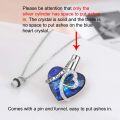wholesale 925 Sterling Silver Blue Austrian Crystal Heart Cremation Jewelry Keepsake Pendant with Funnel and Keychain-0-2