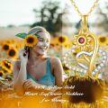 wholesale  14K Gold (Au585) & Moissanite Sunflower Heart Necklace with Cubic Zirconia, Hypoallergenic Women's Jewelry Gift for Wife Mom-0-4