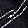 wholesale Sterling Silver 2 5mm Solid Byzantine Chain Necklace Oxidized Square Link 16 36 Unisex Gift-0-1