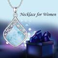 wholesale Sterling Silver Natural Gemstone Teardrop Filigree Celtic Knot Necklace-0-20