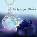 wholesale 925 Sterling Silver Pendant Necklace Black Agate Teardrop Platinum Plated Filigree Design For Women-0-20