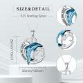 wholesale 925 Sterling Silver Blue Crystal Dolphin Pendant Necklace Gift for Women Girls Mom Girlfriend-0-1