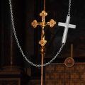 TOUPOP 14K Gold Sideways Cross Choker Necklace For Women Faith Jewelry Gift-0-2