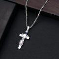wholesale 925 Sterling Silver Baseball Theme Cross Necklace with I Can Do All Things Pendant & Multi-Color Gems on 14K Gold Plated Chain-0-2