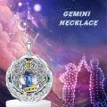 TOUPOP Sterling Silver Abalone Gemini Zodiac Constellation Pendant Necklace-0-1