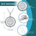 wholesale 925 Sterling Silver Moonstone Celtic Knot Compass Pendant Necklace-0-5