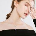 wholesale 925 Sterling Silver Infinity Pendant Necklace With Blue Stone-0-4