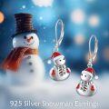 wholesale 925 Sterling Silver Santa Claus Dangle Earrings with Red Hat and Scarf - Christmas s for Women-0-2