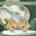 wholesale 925 Sterling Silver Tiger Eye Flower Dangle Earrings with Celtic Knot Design-0-4
