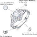wholesale TOUPOP Personalized Heart Moissanite Rings For Women Twist Rope Engagement Wedding Moissanite Rings 1ct D Color Vvs1 Clarity 925 Sterling Silver 18k Gold Plated Moissanite Promise Rings Gifts For Her -0-1