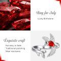 wholesale 925 Sterling Silver Birthstone Hummingbird Leaf Ring Adjustable Jewelry Gift-0-5