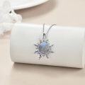 wholesale 925 Sterling Silver Labradorite Sun Pendant Necklace for Women-0-1