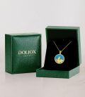 wholesale 18K Gold Plated Sterling Silver Synthetic Blue Turquoise Zodiac Necklace for Women-0-17