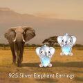 wholesale 925 Sterling Silver Elephant Heart Stud Earrings-0-5